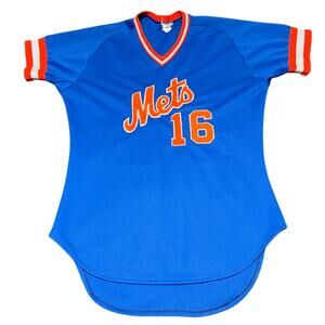 Vintage MLB New York Mets #16 Doc Gooden Ravens Knit 80’s Baseball Jersey Size L